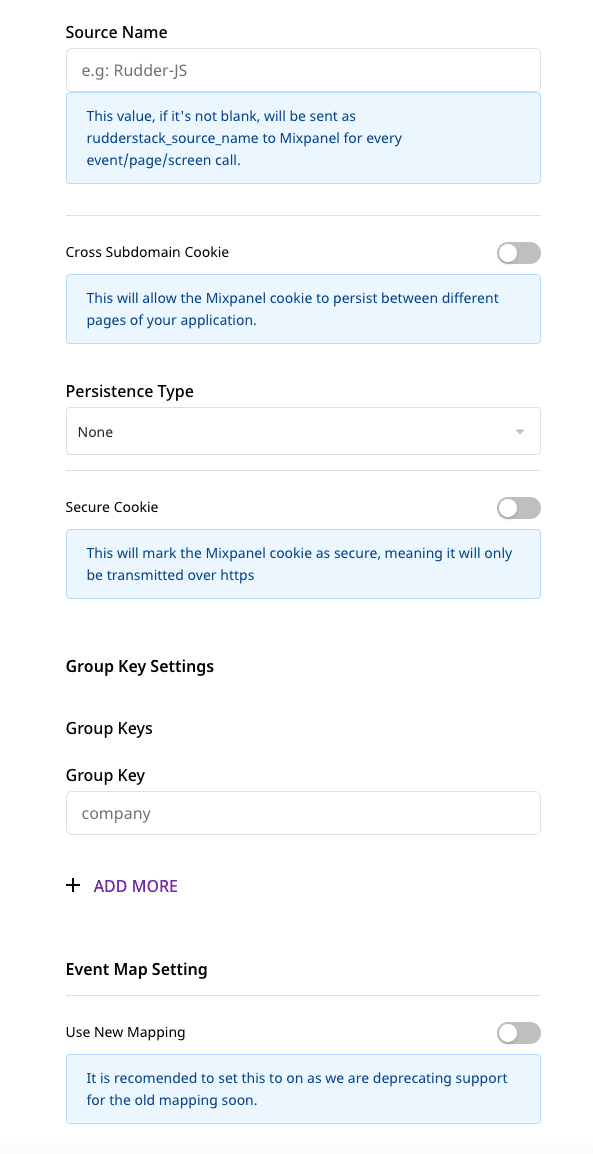 mixpanel connection settings 3