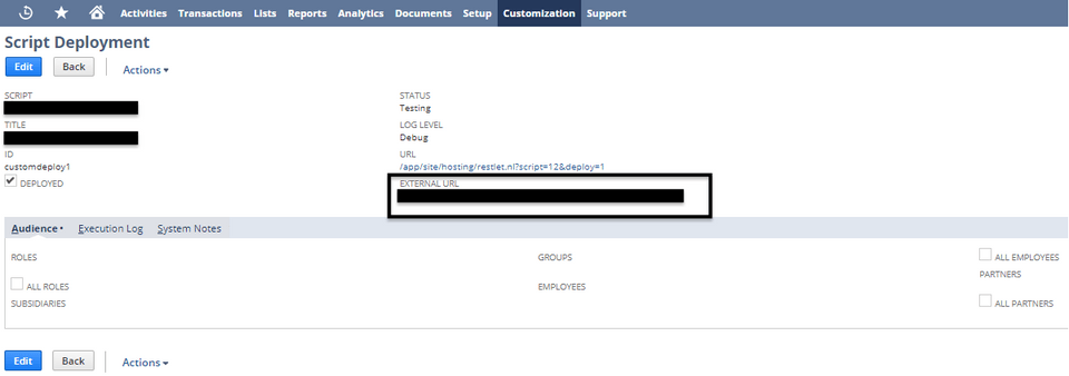RudderStack Restlet URL