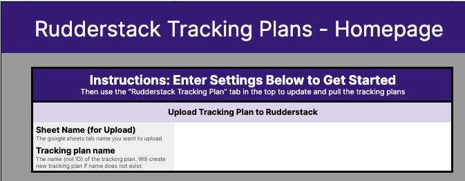Upload Tracking Plan Upload Tracking Plan