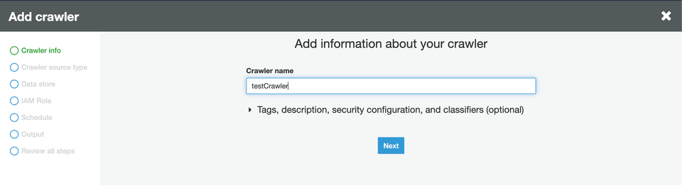 Add Crawler Add Crawler