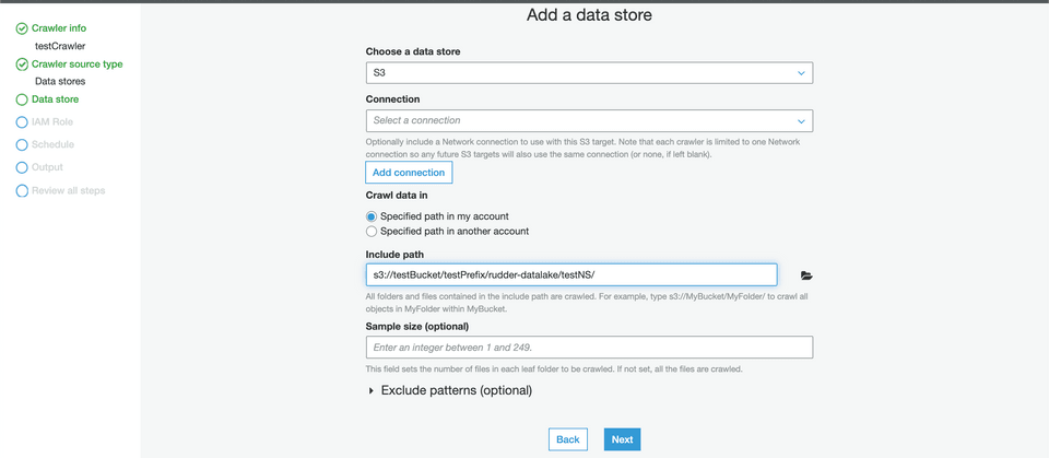 Choose a data store Choose a data store