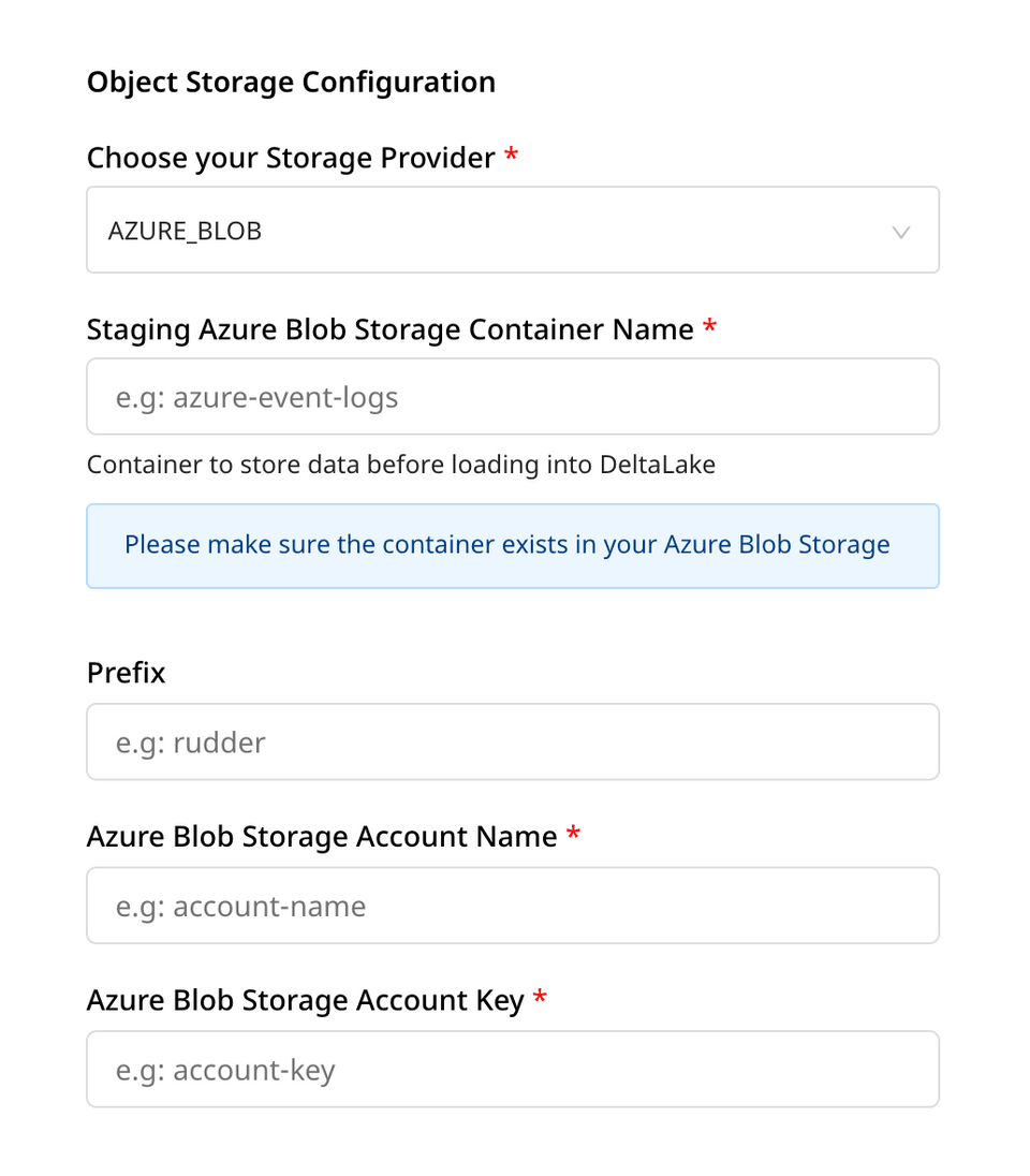 GCS bucket settings in RudderStack dashboard