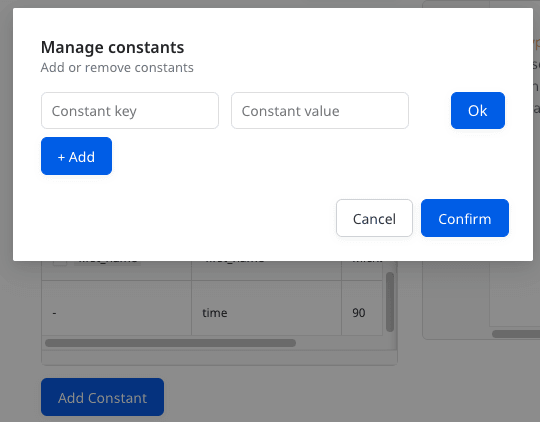 Add constant option in RudderStack dashboard Add constant option in RudderStack dashboard