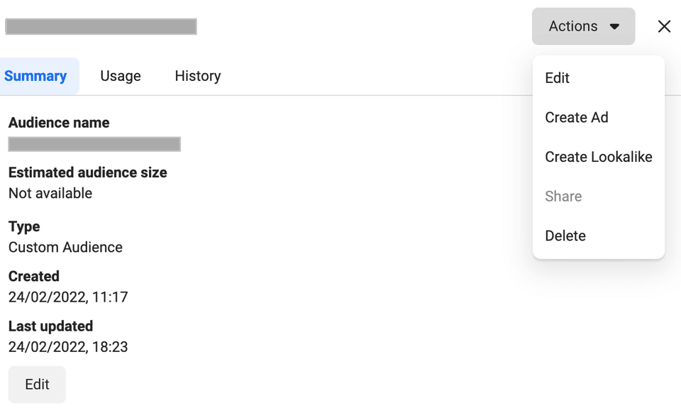 Customer audience edit permissions