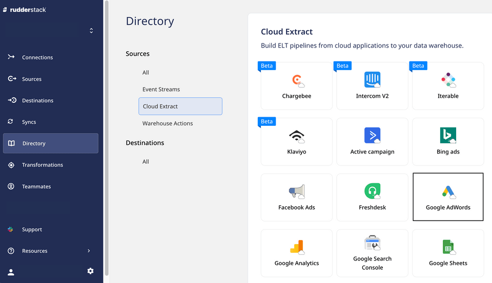 Google AdWords Cloud Extract source Google AdWords Cloud Extract source