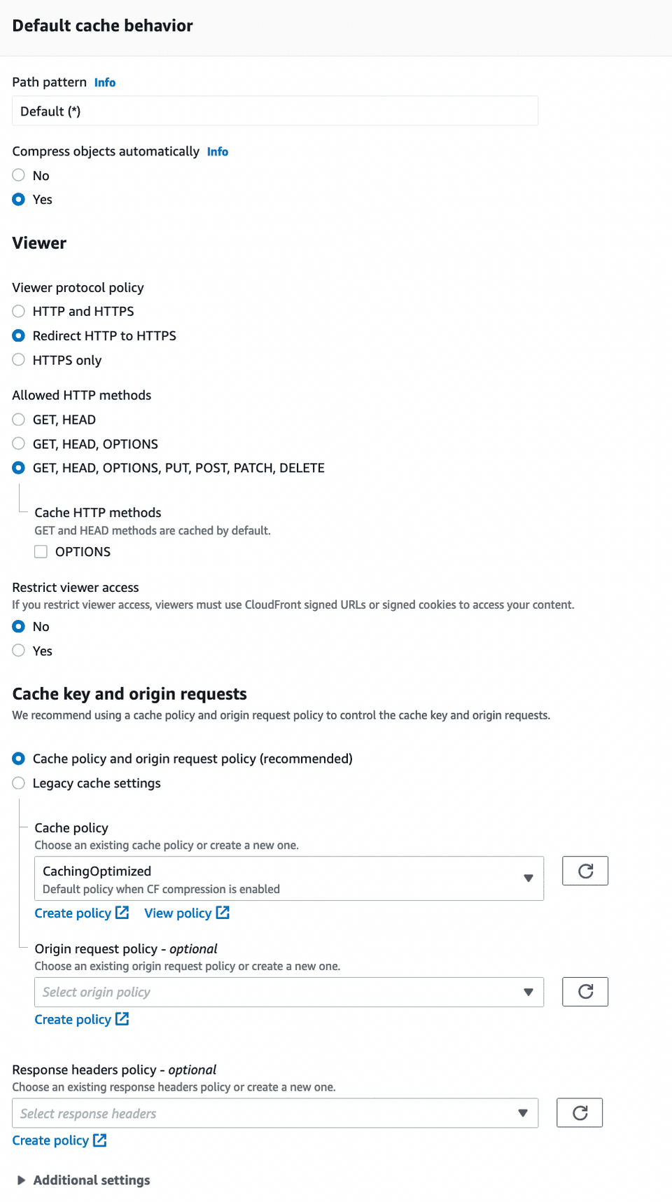 Custom domains distribution settings Custom domains distribution settings