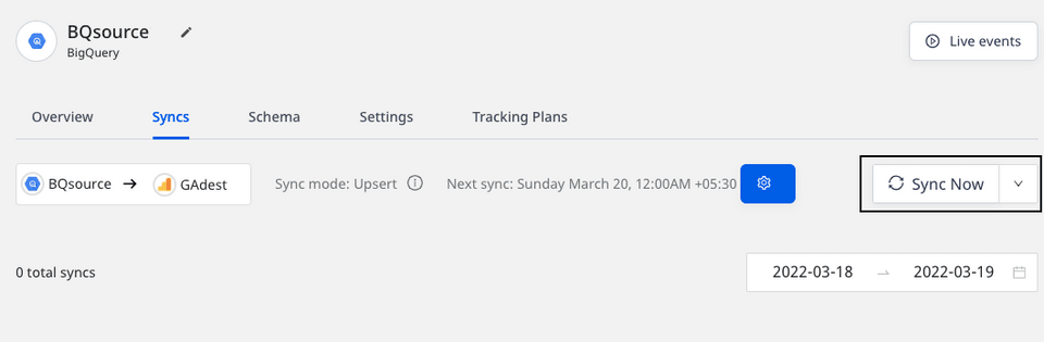 Manual sync schedule Manual sync schedule