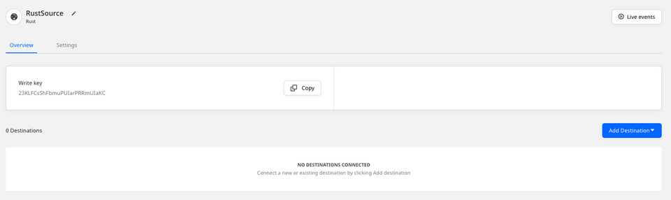 Rust source write key