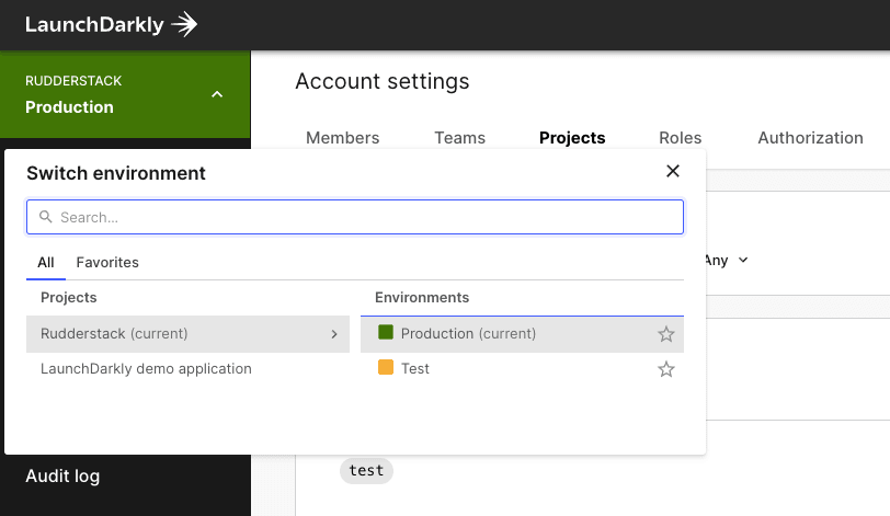 LaunchDarkly projects LaunchDarkly projects
