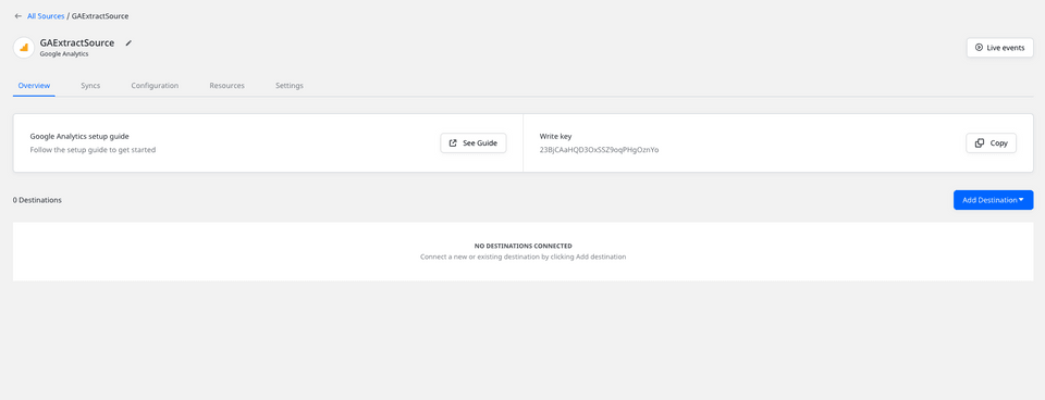 Adding warehouse destination