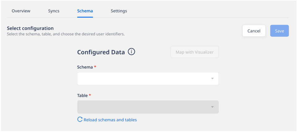 Schema tab options in RudderStack