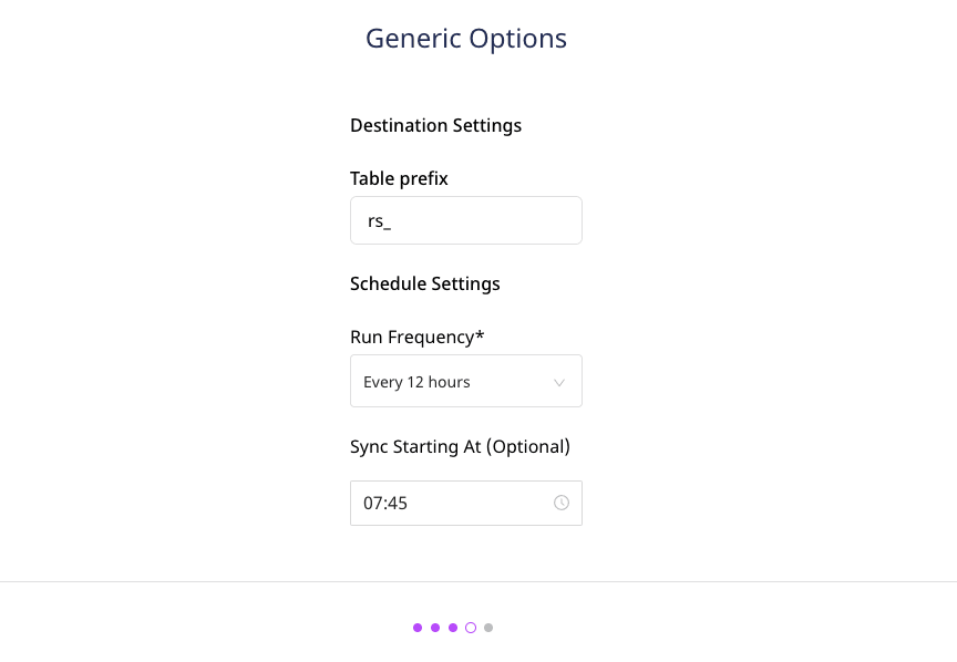 Destination and schedule settings Destination and schedule settings