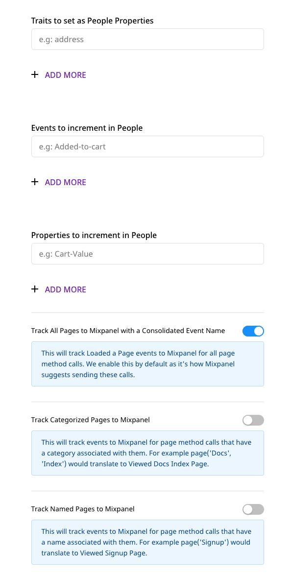 mixpanel connection settings 2