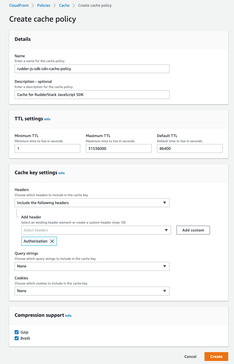 Custom domains create policy settings Custom domains create policy settings