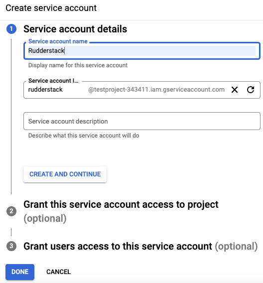 gcp service account details gcp service account details