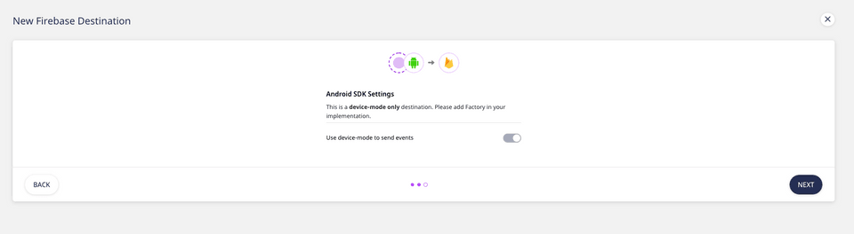 Firebase connection settings