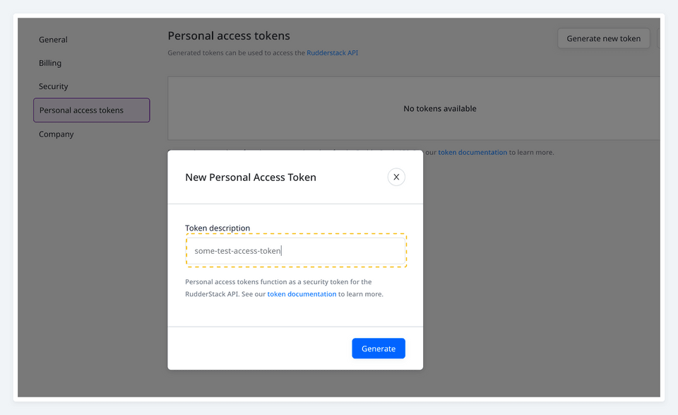 Generate New Token