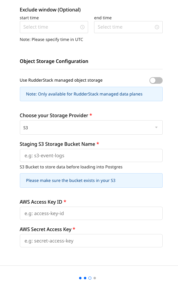 PostgreSQL connection settings