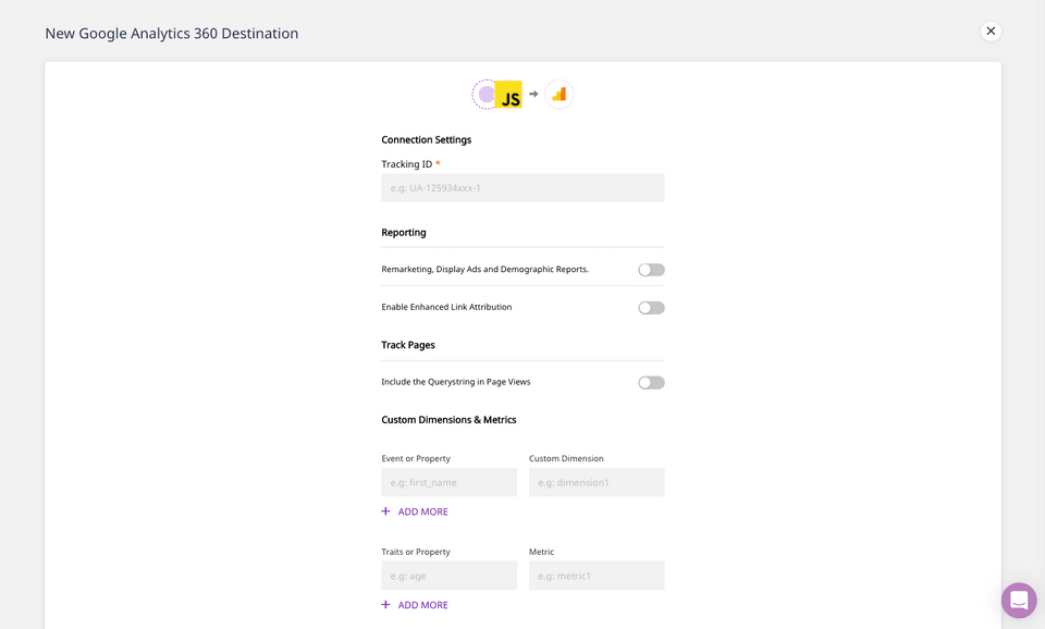 Configure the destination